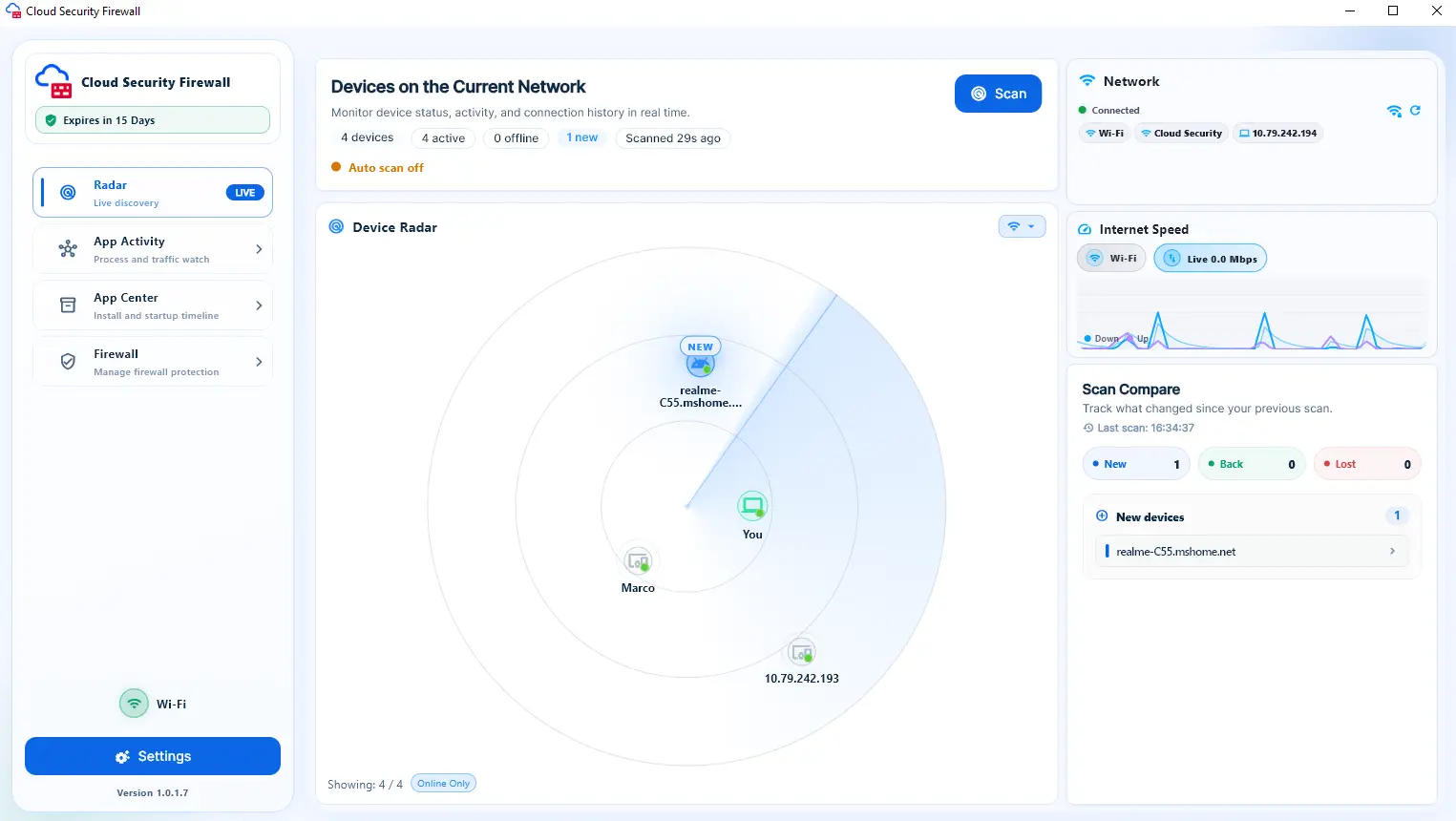 Cloud Security Firewall network radar